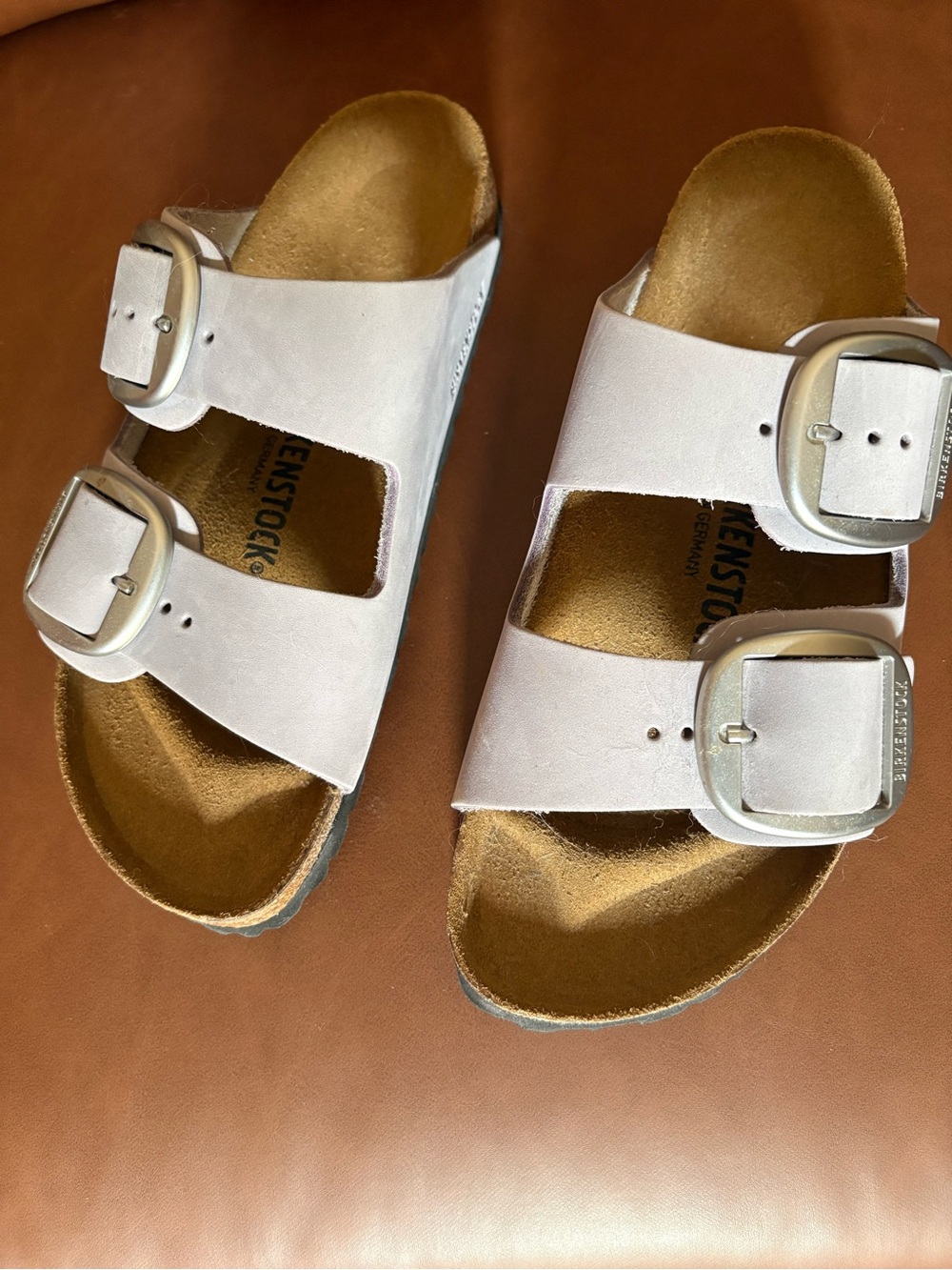 Birkenstock Big Buckle Sandals Purple Fog 41 NWOT